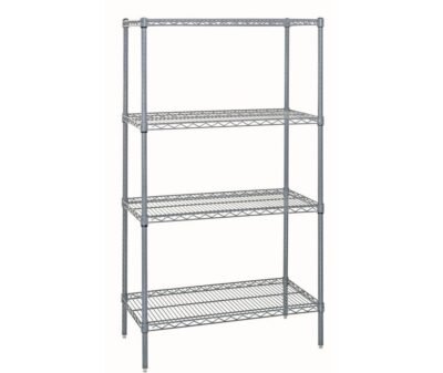 Quantum 54"W x 24"D x 54"H 4 -Tier Gray Wire Shelving Starter Kit