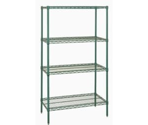 Stainless Steel Wire Shelves that are 36" w by 18" by 74" tall.
