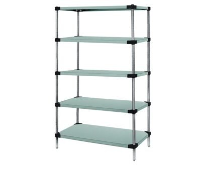 Quantum 42"W x 24"D x 74"H Stainless 5 -Tier Solid Shelving Starter Kit