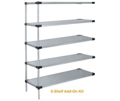 Quantum 36"W x 24"D x 74"H Stainless 5 -Tier Solid Shelving Add-On Kit